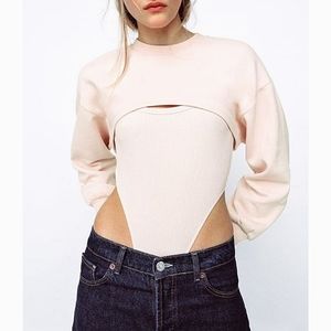 NEW Zara Crop Sweatshirt